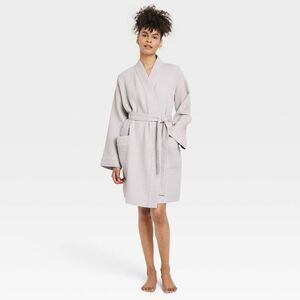 Auden - Women's Waffle Robe - Auden Light Gray XL/XXL Light Gray
